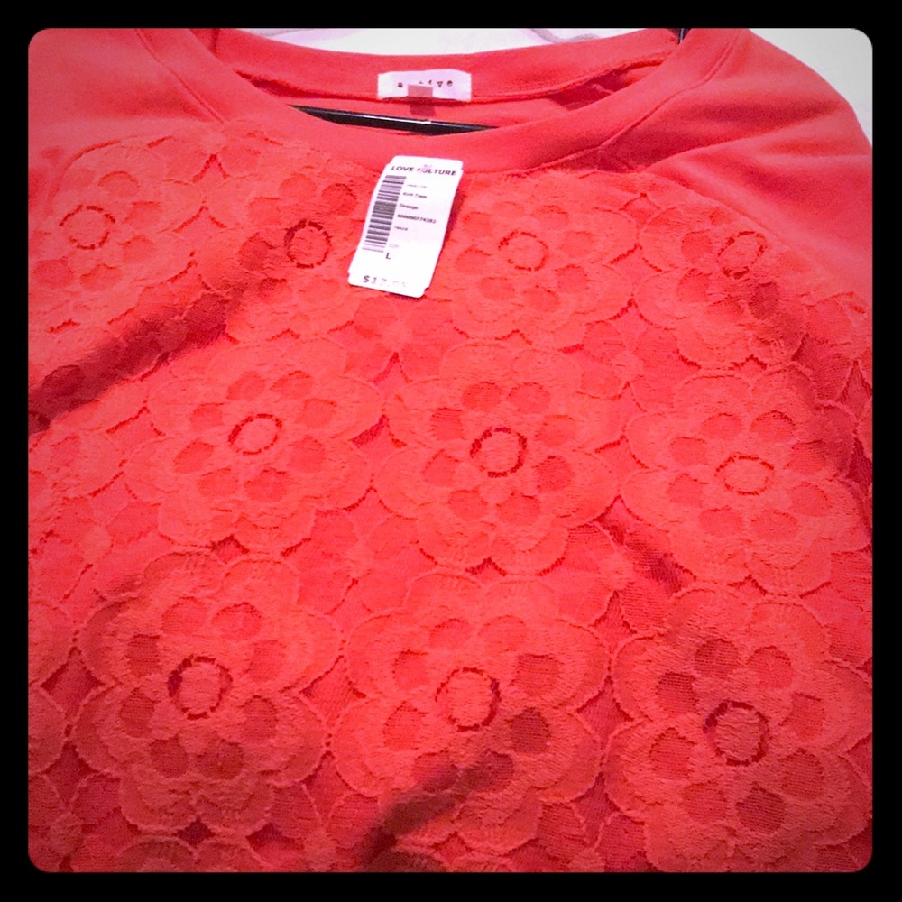 Orange knit top